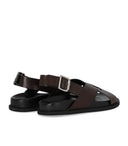 Sandalo basso Guglielmo Rotta in twill cioccolato
