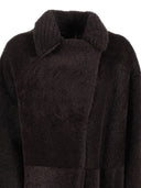 Diego M Cappotto In Montone Nappato Con Inserti Laserati Sul Collo