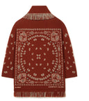 Alanui Bandana Jacquard Cardigan Brick Red Mult