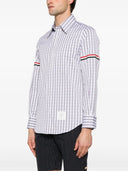 Thom Browne Straight Fit Pc L/S Shirt W/Gg Armband In Gingham Check Poplin