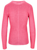 La Rose La Rose Cash/Silk Ribs R Neck Cardigan