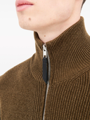 Maison Margiela Ribbstickad Zip Up-tröja