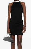 The Attico Mini Dress Ponte Jersey With Tubes Chains