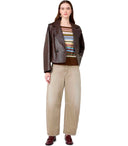 Max Mara Weekend Felino Brown Leather Jacket