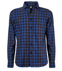Gmf 695 Bleu Brown Checkered Shirt