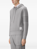 Thom Browne Long Sleeve Hoodie Pullover W/ Overdyed 4 Bar In Solid Loopback
