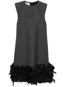 Prada Feather Detail Mini Dress