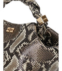 Ganni Bou -håndtaske med Python Print
