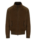 Baracuta G9 Suède dunkle Olivenbomberjacke