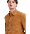 Baracuta Tobacco Suede Overshirt