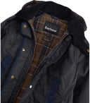 Barbour Bower Wax Navy Blue Hooded Jacket