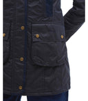 Barbour Bower Wax Navy Blue Hooded Jacket