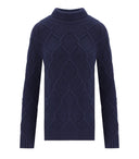 Barbour Burne Roll Blue Turtleneck Jumper