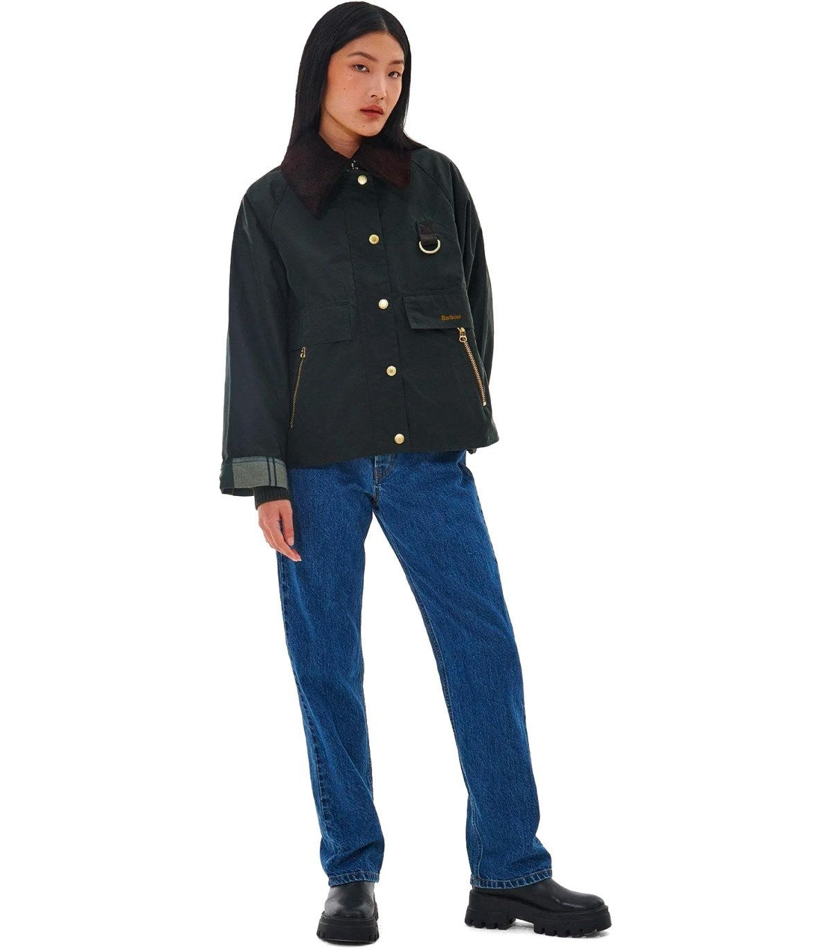 Barbour　catton wax jacket 0400019583697_BLACKSAGETARTAN?