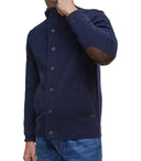 Barbour Essential Patch Blue Strickjacke