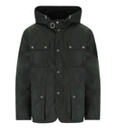 Barbour International Auto Wax Sage Green Hooded Jacket