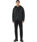 Barbour International Auto Wax Sage Green Hooded Jacket