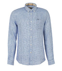Barbour Linton Navy Blue White Shirt