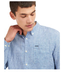 Barbour Linton Navy Blue White Shirt