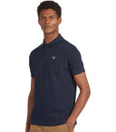 Barbour Tartan Pique Navy Blue Polo Shirt