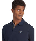 Barbour Tartan Pique Navy Blue Polo Shirt