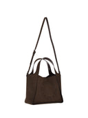 Stella Mc Cartney Logo Crossbody Tote Bag Embossed Grainy Alter Suede