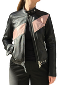 La Rose Lederbomber Schwarz