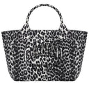 Ganni Leopard Print Grey Shopping Bag