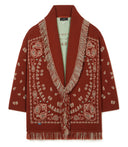 Alanui Bandana Jacquard Cardigan Brick Red Mult