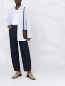 Golden Goose Golden W's Camicia Boyfriend In Cotone Oxford Rigato