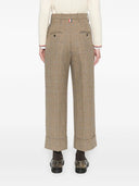 Thom Browne hoch taillierte Hose mit Doppelfalten aus Gunclub-Karo-Cheviot-Tweed