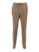 Fabiana Filippi Pantalone Jogging Con Pinces In Fluido Lino Viscosa Color Fango