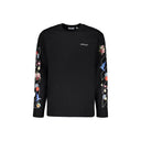 T-shirt a maniche lunghe con logo bianco sporco