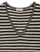 Anine Bing Lowen Sweater Black And Ivory Stripe