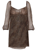 Saint Laurent Robe Soie Imprimée Léopard