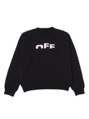 Off White Type Logo Knit Crew Black Soft Pink