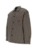 Dr�Le De Monsieur Beige Check Overshirt With Slogan