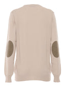 Kangra Cashmere Girocollo Rasato Calato C/Toppe Alcantara
