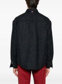 Thom Browne Oversized Pc Shirt W/ Double Needle In Solid Donegal Tweed