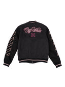 Off White Ow Patch Varsity Gris Foncé Fuchsia
