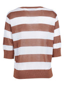Kangra Cashmere Girocollo Rigato In Lurex Man.Corta