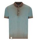 Poloshirt reversibile a blu chiaro a doppio marrone bob