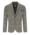 Bob Dover Check Beige Light Blue Single Breasted Jacket