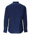 Chemise bleue à lambeau à bob