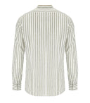 Bob Korea White Green Striped Shirt