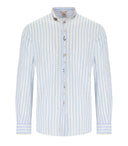Bob Korea White Light Blue Striped Shirt