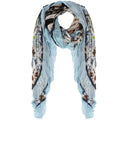 Bob Lucky Light Blue Patterned Scarf