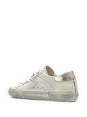 Tomaia in pelle Golden Goose Super Star, stella laminata e bordo glitterato sul tallone