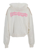 Palm Angels Classic Logo Neon Crop Hoody Off White