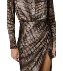 Elisabetta Franchi Brown Alligator Print Dress